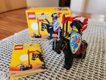 LEGO SYSTEM 6009 100% COMPLETE MEDIEVAL BLACK KNIGHT & MANUAL