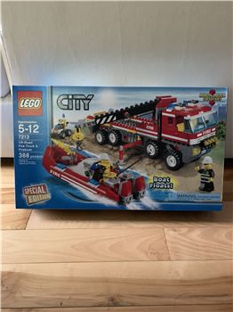 Off road fire truck and fireboat, Lego 7213, mike a, City, Oakville
