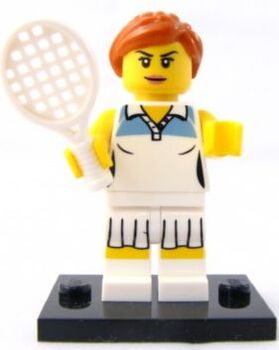 Tennis Player, Series 3 (Complete Set with Stand and Accessory), Lego col03-10, Dan, Minifigures, Auckland