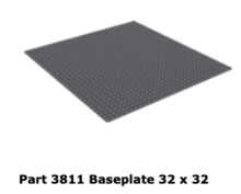 3811: Dark Bluish Gray Baseplate (32x32) - Pre-Loved Lego 3811
