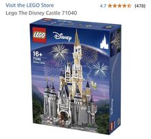 illuminated Disney castle, Disney Train and stations and Rapunzals Tower Lego 71040, 71044 