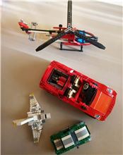 Ferrari f1 / Racer Spider / Technic Rescue Helicopter / Creator Lego 8157 / 8671 / 8046 / 6743 