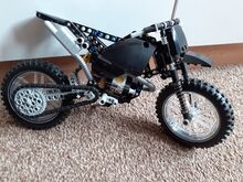 Lego Technic - Custom Technic off road / motor cross bike! Black with rare clear engine & wheels! Lego