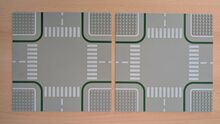 Straßenplatten 2 Kreuzungen (Alt- Hellgrau) 90er Jahre Lego