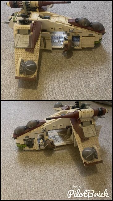 clone wars gunship with 2 pilots,2 gunners and an extra clone trooper, Lego 75021, enzo maurri, Star Wars, bromsgrove, Image 3