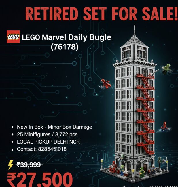 Daily bugle-Retired Marvel Set- Brand new & seal pack Delhi NCR pickup, Lego 76178, Suhail, Marvel Super Heroes, Delhi 
