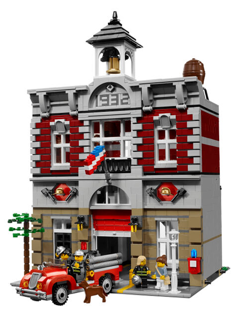 Fire Brigade complete with box and instructions, Lego, Pieter, Modular Buildings, Worcester 