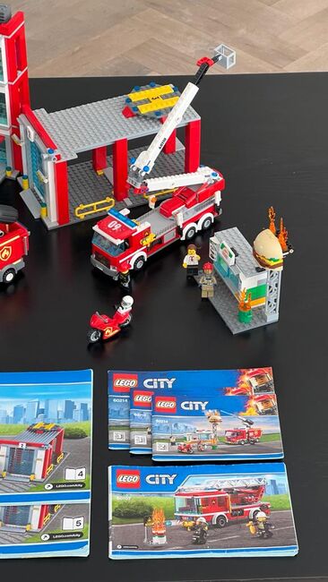 Four sets: Lego City Fire Station + truck + truck + rescue set, Lego 60110 + 60111 + 60214 + 60107, Adam Alexander, City, Cape Town, Image 2