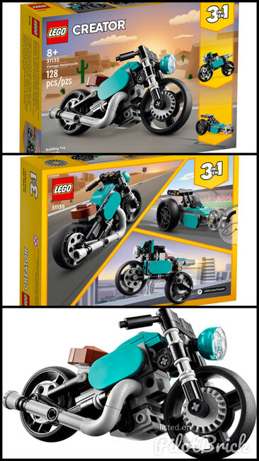 LEGO Creator 3in1 Vintage Motorcycle, Lego 31135, The Brickology, Creator, Singapore, Image 4