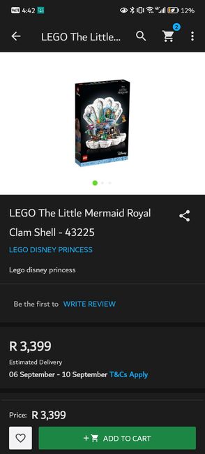 LEGO The Little Mermaid Royal Clam Shell - 43225, Lego 43225, Lona, Disney, Cape Town, Image 2