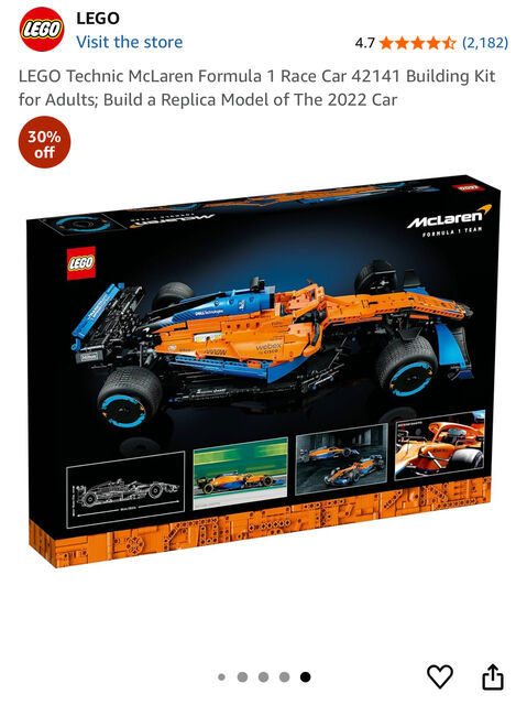 LEGO Technic McLaren Formula 1 Race Car 42141 Building Kit, Lego 42141, Nikhitha , Technic, Bangalore
