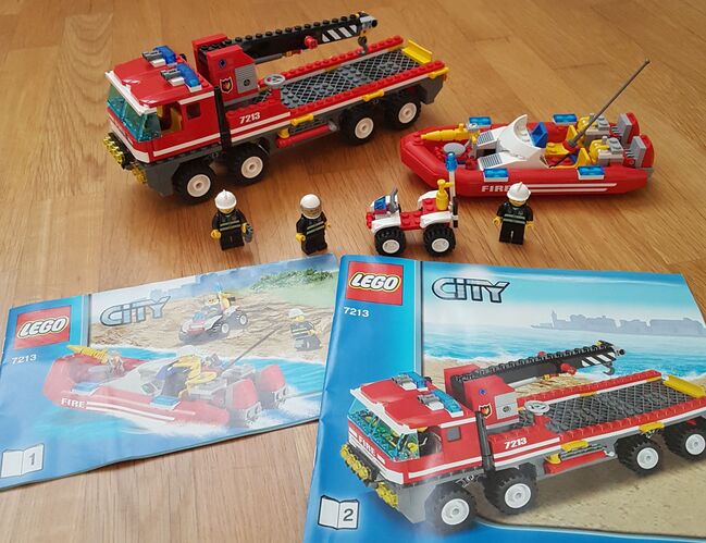 Off-Road Fire Truck & Fireboat, Lego 7213, Roger, City, Pfyn