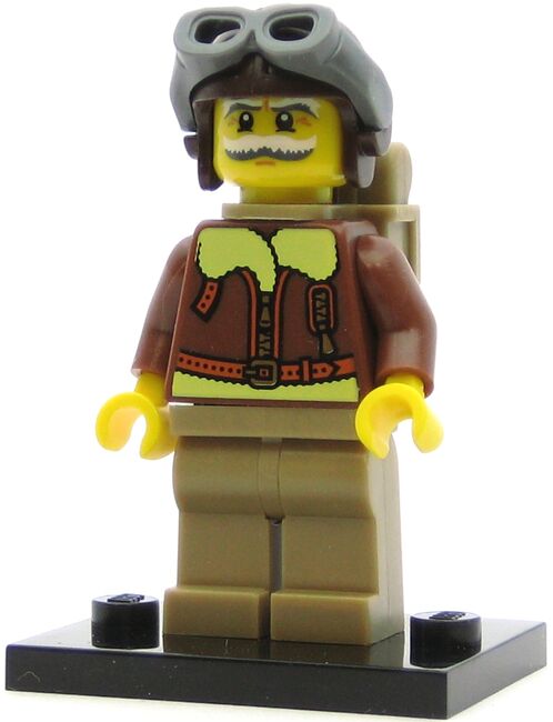 Pilot, Series 3 (Complete Set with Stand and Accessory), Lego col03-2, Dan, Minifigures, Auckland