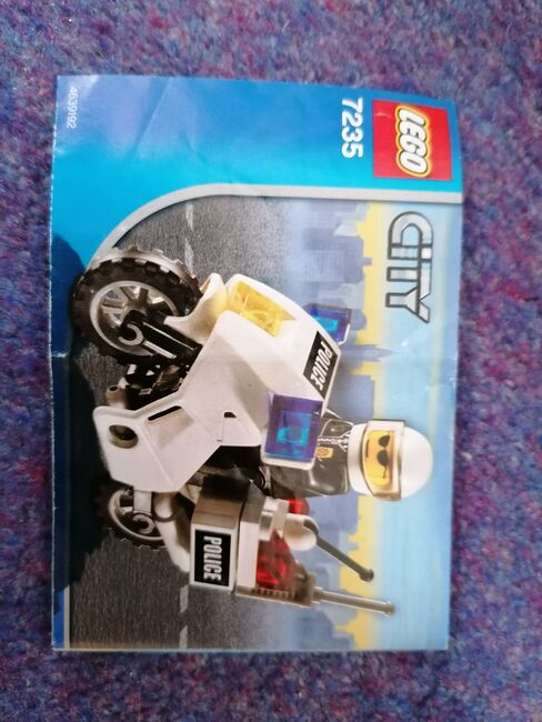 Police Motorcycle - Black Logo, Lego 7235, Jeremy, City, Reading