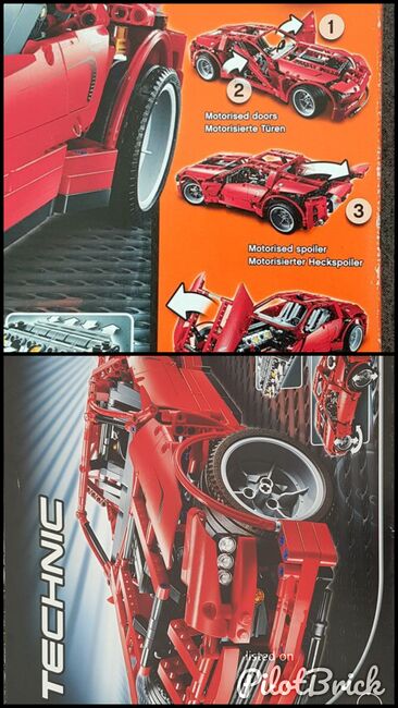 Supercar in Rot, Lego 8070, Eveline, Technic, Zwingen, Abbildung 3